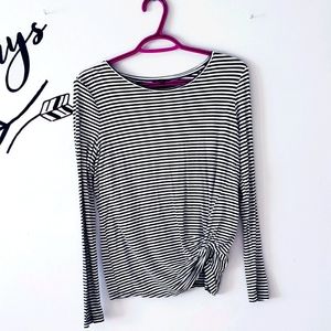 Black and white striped long sleeve shirt